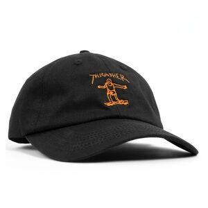 Thrasher Gonz Old Timer Black Hat with Orange Embroidery and Adjustable Back